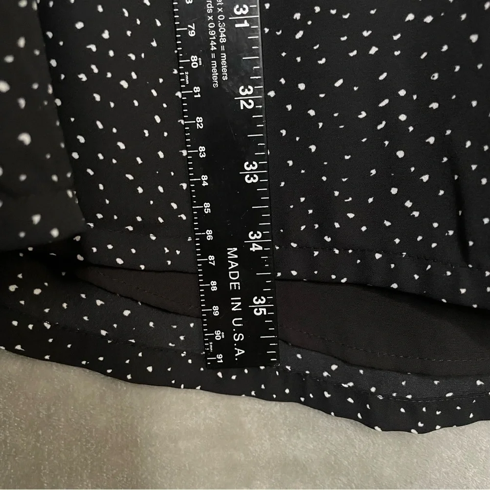 Hilary Radley Black Speckled Print Long Sleeve Tunic Dress Mini Size XS Blouson